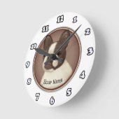 Ronde Horloge Boston Terrier Dog (Angle)