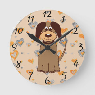 Ronde Horloge Brown du mur de chien