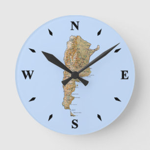 Ronde Horloge Carte Argentine