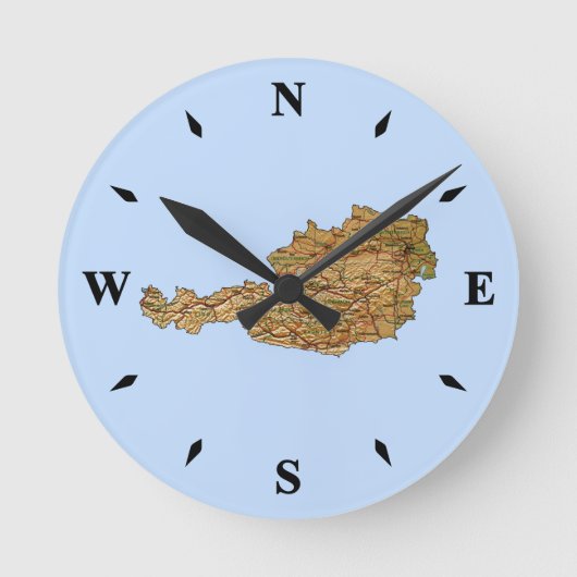 Ronde Horloge Carte Autriche (Recto)