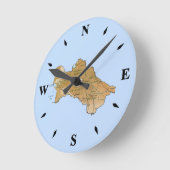 Ronde Horloge Carte du Turkménistan (Angle)