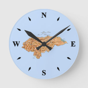 Ronde Horloge Carte Honduras