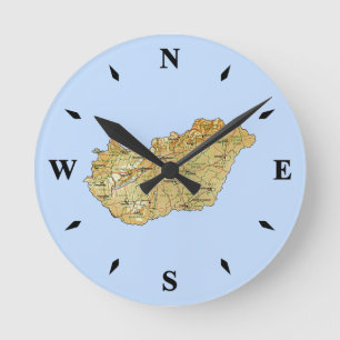 Ronde Horloge Carte Hongrie