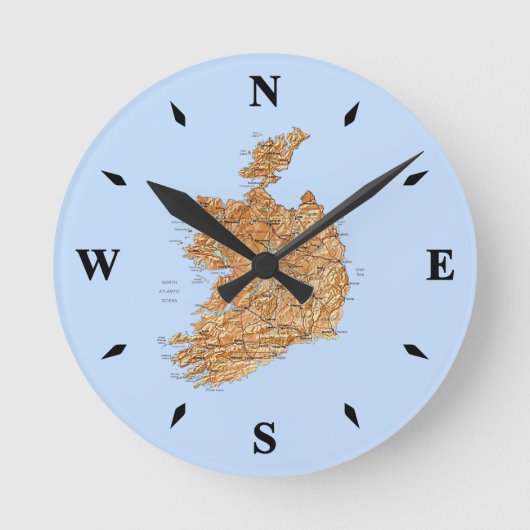 Ronde Horloge Carte Irlande (Recto)