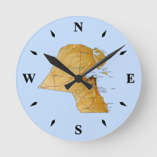 Ronde Horloge Carte Koweït