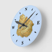 Ronde Horloge Carte Uruguay (Angle)