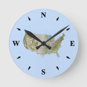 Ronde Horloge cartographique des États-Unis