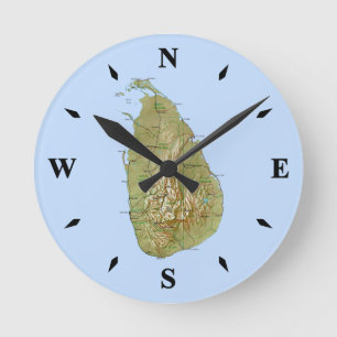 Ronde Horloge cartographique du Sri Lanka