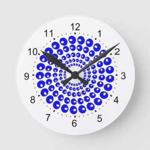 Ronde Horloge - Cercles concentrés bleus de perles