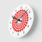 Ronde Horloge - Cercles concentrés rouges de perles (Angle)