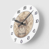 Ronde Horloge Chat Abyssin (Angle)