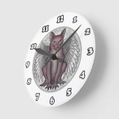 Ronde Horloge Chat Gargouille (Angle)