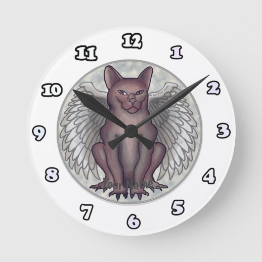 Ronde Horloge Chat Gargouille (Recto)