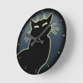 Ronde Horloge Chat Mignonne Amoureux des chats Horloge M (Angle)