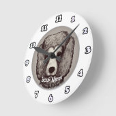 Ronde Horloge Chien Caniche (Angle)
