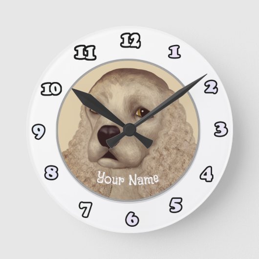 Ronde Horloge Chien Cocker Spaniel (Recto)