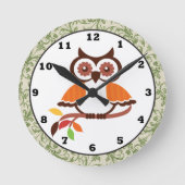 Ronde Horloge Chouette d'automne (Recto)