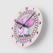 Ronde Horloge Coeur Amour Chat (Angle)