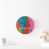 Ronde Horloge colorée motif (Maison)