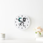 Ronde Horloge cool de soccer (verte) (Maison)