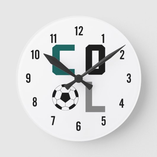 Ronde Horloge cool de soccer (verte) (Recto)
