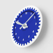 Ronde Horloge cool Garage bleu en forme d'engrenage (Angle)