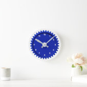 Ronde Horloge cool Garage bleu en forme d'engrenage (Maison)