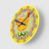 Ronde Horloge Coq Buff Orpington (Angle)