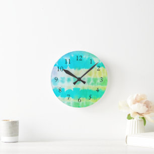 Ronde Horloge côtière de Shibori Tie Dye Beach