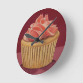 Ronde Horloge Cupcake Rose (Angle)
