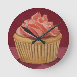 Ronde Horloge Cupcake Rose