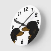 Ronde Horloge Dachshund (Angle)