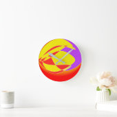 Ronde Horloge d'art Abstraite colorée (Maison)
