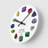 Ronde Horloge de Birthstone, juin (Angle)