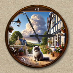Ronde Horloge De Campagne Personnalisable Avec Poupée Fl