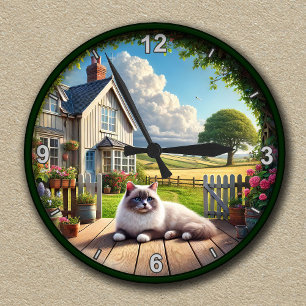 Ronde Horloge De Campagne Personnalisable Avec Poupée Fl