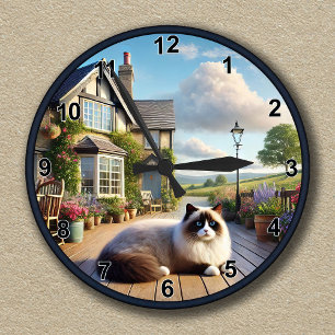 Ronde Horloge De Campagne Personnalisable Avec Poupée Fl