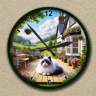 Ronde Horloge De Campagne Personnalisable Avec Poupée Fl
