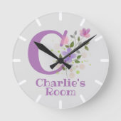 Ronde Horloge de chambre d'enfant avec le nom Charlie et (Recto)