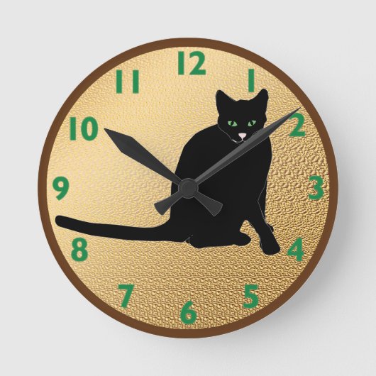 Ronde Horloge de chat noir (Recto)