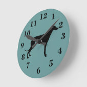Ronde horloge de chien de lévrier (Angle)