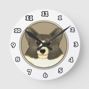 Ronde Horloge de chien Welsh Corgi