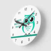 Ronde Horloge de Chouette d'observation des oiseaux (Angle)