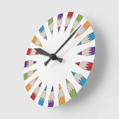 Ronde Horloge de classe au crayon de couleur (Angle)