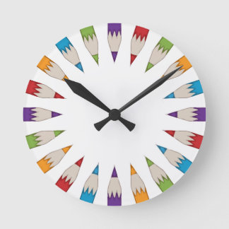 Ronde Horloge de classe au crayon de couleur
