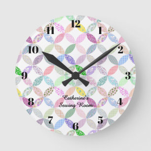 Ronde Horloge de couture en pastel pour salle de couture