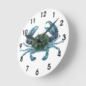 Ronde Horloge de crabe bleu Crustacé (Angle)