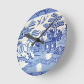 Ronde Horloge de cuisine bleu Willow (Angle)