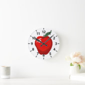 Ronde Horloge de cuisine rouge pomme (Maison)