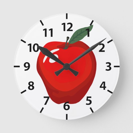 Ronde Horloge de cuisine rouge pomme (Recto)
